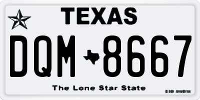 TX license plate DQM8667