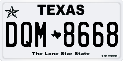 TX license plate DQM8668