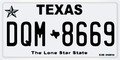 TX license plate DQM8669