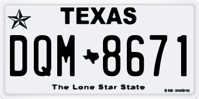 TX license plate DQM8671