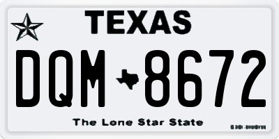 TX license plate DQM8672
