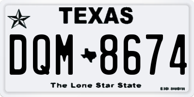 TX license plate DQM8674
