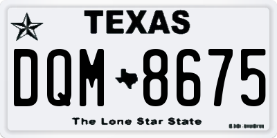TX license plate DQM8675