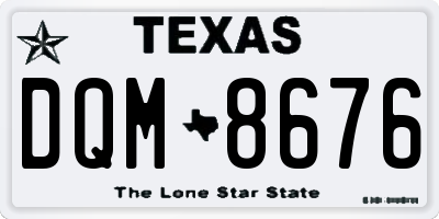 TX license plate DQM8676