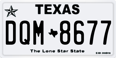 TX license plate DQM8677