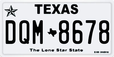 TX license plate DQM8678