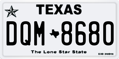 TX license plate DQM8680