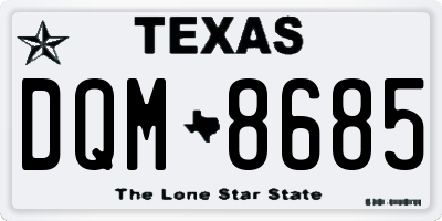 TX license plate DQM8685