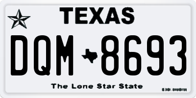 TX license plate DQM8693