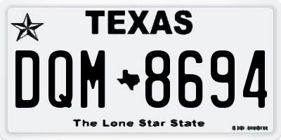 TX license plate DQM8694