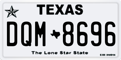 TX license plate DQM8696