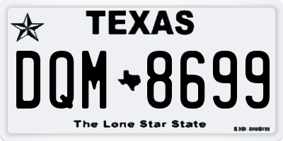 TX license plate DQM8699