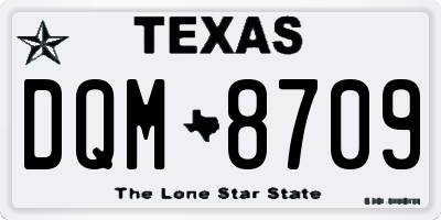 TX license plate DQM8709