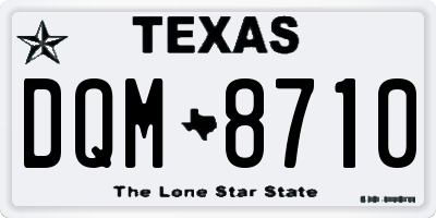 TX license plate DQM8710