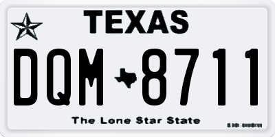 TX license plate DQM8711