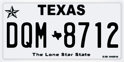 TX license plate DQM8712