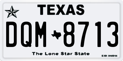 TX license plate DQM8713