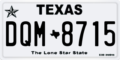 TX license plate DQM8715