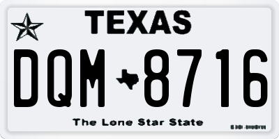 TX license plate DQM8716