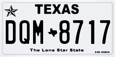 TX license plate DQM8717