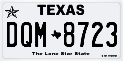 TX license plate DQM8723