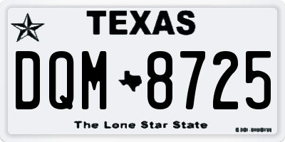 TX license plate DQM8725