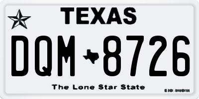 TX license plate DQM8726