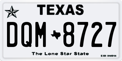 TX license plate DQM8727