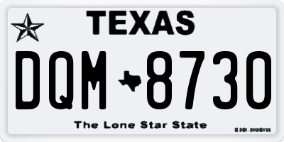 TX license plate DQM8730