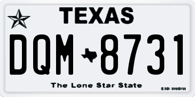 TX license plate DQM8731