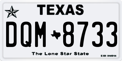TX license plate DQM8733