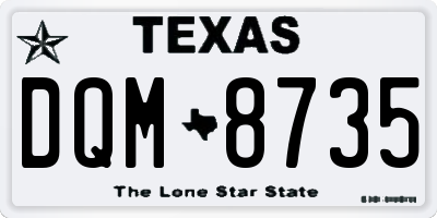 TX license plate DQM8735