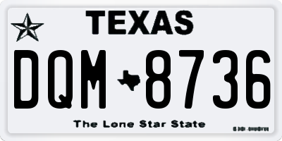 TX license plate DQM8736