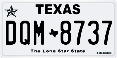 TX license plate DQM8737
