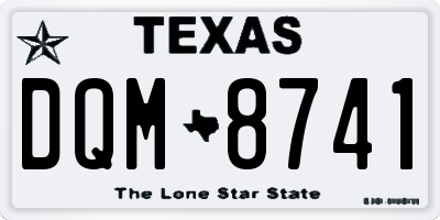 TX license plate DQM8741
