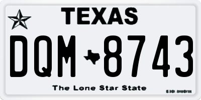 TX license plate DQM8743