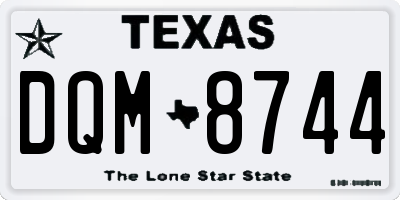 TX license plate DQM8744