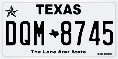 TX license plate DQM8745
