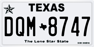 TX license plate DQM8747