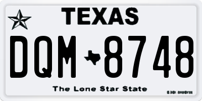TX license plate DQM8748