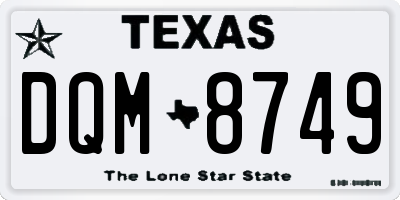 TX license plate DQM8749