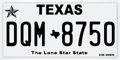 TX license plate DQM8750