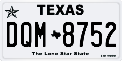 TX license plate DQM8752