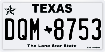 TX license plate DQM8753