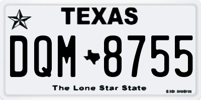 TX license plate DQM8755