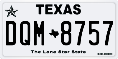 TX license plate DQM8757