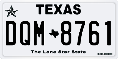 TX license plate DQM8761
