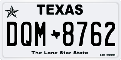 TX license plate DQM8762