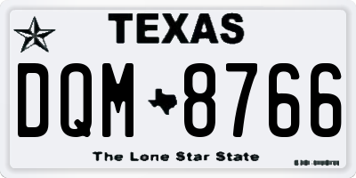 TX license plate DQM8766