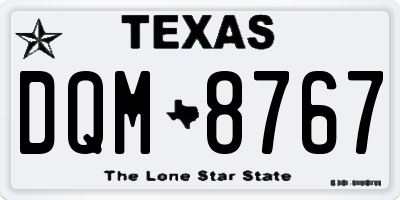 TX license plate DQM8767